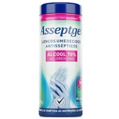 Lenço Umedecido Antisséptico Álcool 70% com 40 Lenços 1 UN Asseptgel