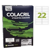 Etiqueta Adesiva InkJet e Laser A4 25,4x99mm Branco CA4354 100 Folhas