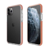 Capa protetora Anti-Impacto iPhone 11 Pro TPU flexível Transparente com borda Laranja Geonav