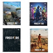 Caderno Espiral Free Fire Capa Dura Sortida 80 FL 1 UN Tilibra