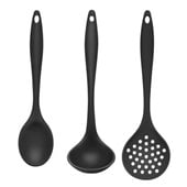 Kit de Utensílios Silicone Preto 3 Peças 1 UN UP Home