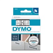 Fita para Rotulador 12mm x 7m Preto e Branco 45013 1 UN Dymo