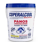 Panos de Limpeza Umedecidos Com Álcool 70°INPM Bacfree Clássico 20cmx16cm 150 UN Coperalcool