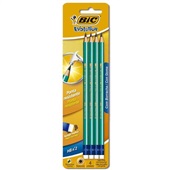 Lápis Preto HB Nº2 Evolution Redondo com Borracha 4 UN Bic