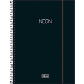 Caderno Universitário Capa Dura 1 Matéria Neon Preto 80 FL 1 UN Tilibr