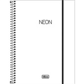 Caderno Capa Plástica Neon Branco 80 FL 1 UN Tilibra