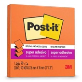 Bloco de Notas Super Adesivo Refil 76x76mm Laranja 90 FL Post-it