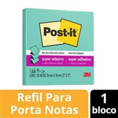 Bloco de Notas Super Adesivo Refil 76x76mm Azul Aqua 90 FL Post-it