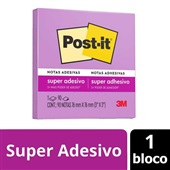 Bloco de Notas Super Adesivo 76x76mm Lilás 90 FL Post-it