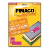 Etiqueta Adesiva InkJet e Laser Carta 25,4x66,7mm Magenta Fluorescente 5580M 05 Folhas 150 Etiquetas Pimaco