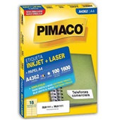 Etiqueta Adesiva InkJet e Laser A4 33,9x99mm Branco A4362 100 Folhas 1