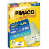 Etiqueta Adesiva InkJet e Laser A4 31,0x63,5mm Branco A4355 100 Folhas