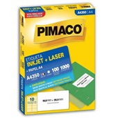 Etiqueta Adesiva InkJet e Laser A4 55,8x99,0mm Branco A4350 100 Folhas