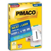 Etiqueta Adesiva InkJet e Laser A4 143,4x199,9mm Branco A4368 100 Folh