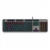 Teclado Game Kross Randgrid com Fio Rainbow Mecânico Cinza e Preto KE-