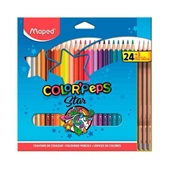 Lápis de Cor Triangular Color Peps Star 24 Cores e 3 Lápis Preto Maped