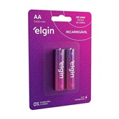 Pilha recarregável Elgin AA 2500 mAh Cartela com 2 unds