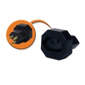 Adaptador de Tomada Tripolar Novo para Antigo Preto 4316 1 UN Force Line