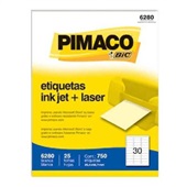 Etiqueta Adesiva InkJet e Laser Carta 25,4x66,7mm Branco 6280 25 Folha