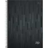 Caderno Universitário Capa Dura 10 Matérias 200 FL Zip Preto 1 UN Tili