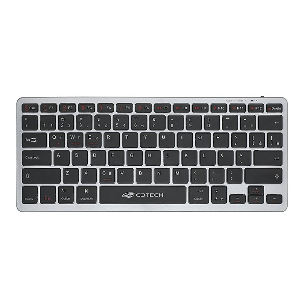 Teclado Bluetooth Recarregável K-BT50BK 1 UN C3Tech
