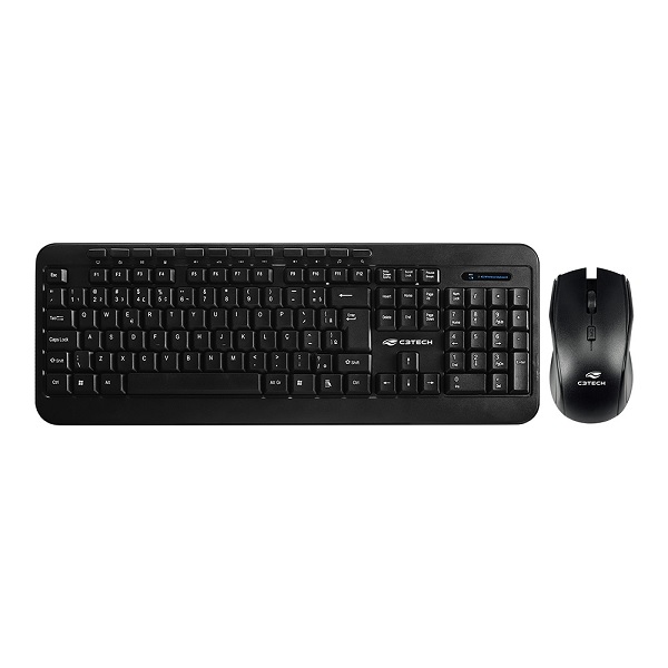 Kit Teclado e Mouse Sem Fio K-W60BK C3Tech