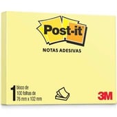 Bloco de Notas Adesivo 76 x102mm Amarelo 100 FL Post-it