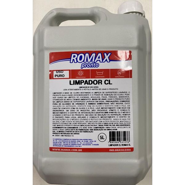 Limpador Clorado 5L Romax