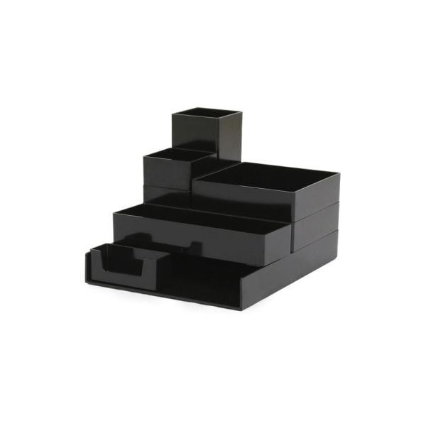 Kit Modular Organizador Black Piano 8 Peças Waleu