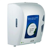 Toalheiro Dispenser Papel Toalha Bobina Auto Corte Branco 1 UN Fortcom