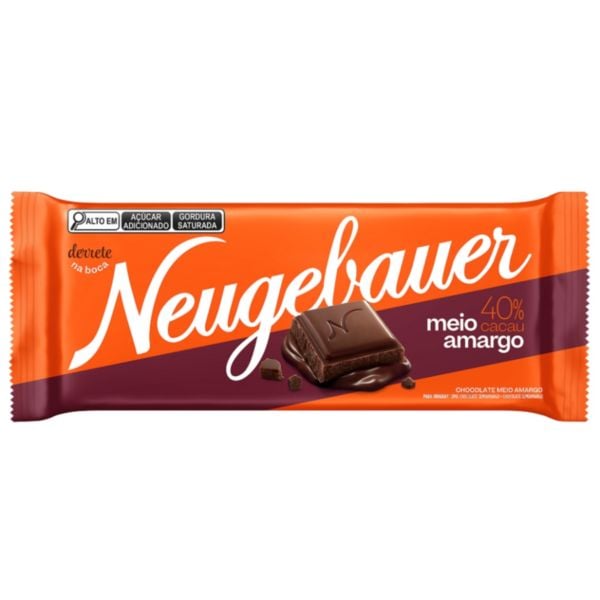 Barra de Chocolate Meio Amargo 80g 1 UN Neugebauer