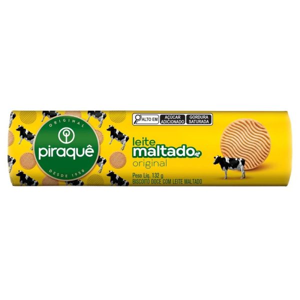 Biscoito de Leite Maltado 132g 1 UN Piraquê