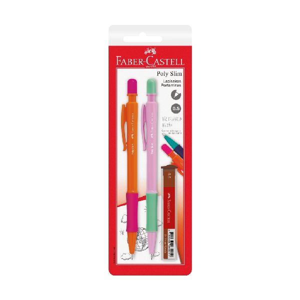 Lapiseira Poly Slim 0,5mm Laranja e Rosa 2 UN Faber