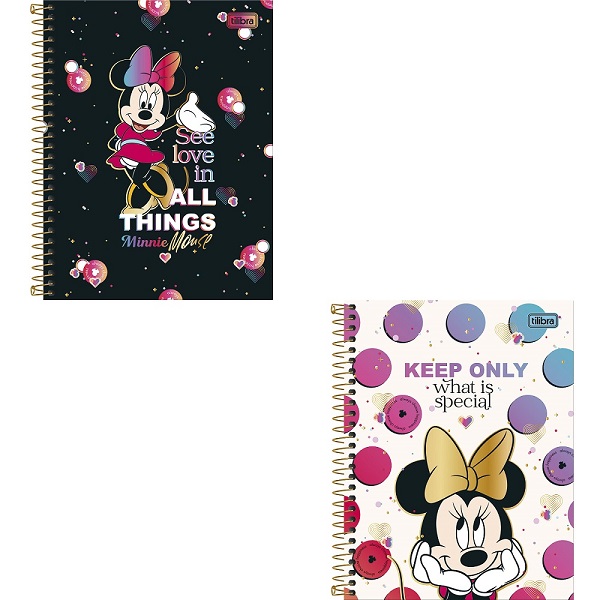 Caderno Espiral Minnie Capas Sortidas 80 FL 1 UN Tilibra