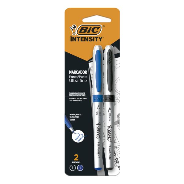 Pincel Marcador Permanente CD/DVD Azul e Preto PT 2 UN Bic