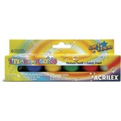 Tinta para Tecido 15ml 6 Cores Acrilex