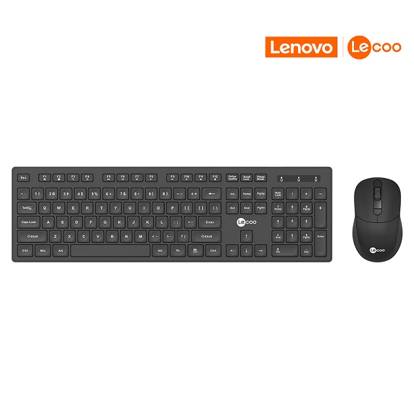 Kit Teclado + Mouse Sem Fio KW201  Preto 1 UN Lecoo