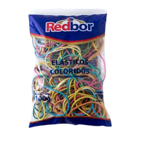 Elástico Látex Coloridos Nº18 100g Pacote Red Bor