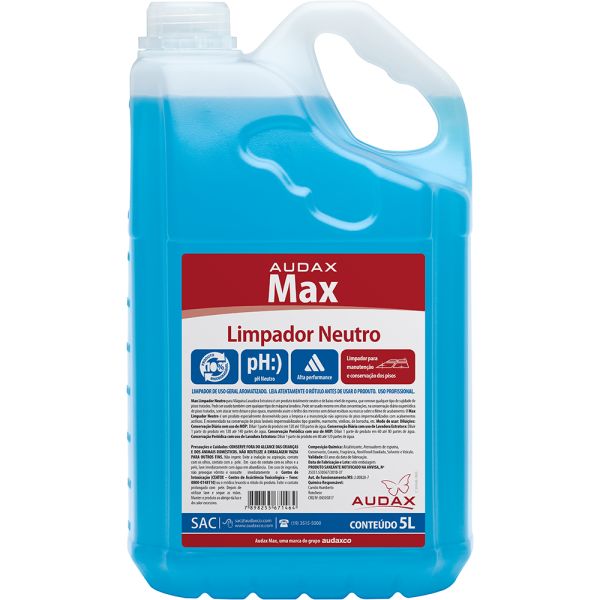 Limpador Neutro Max 5L Rende Até 1000 Litros 1 UN Audax