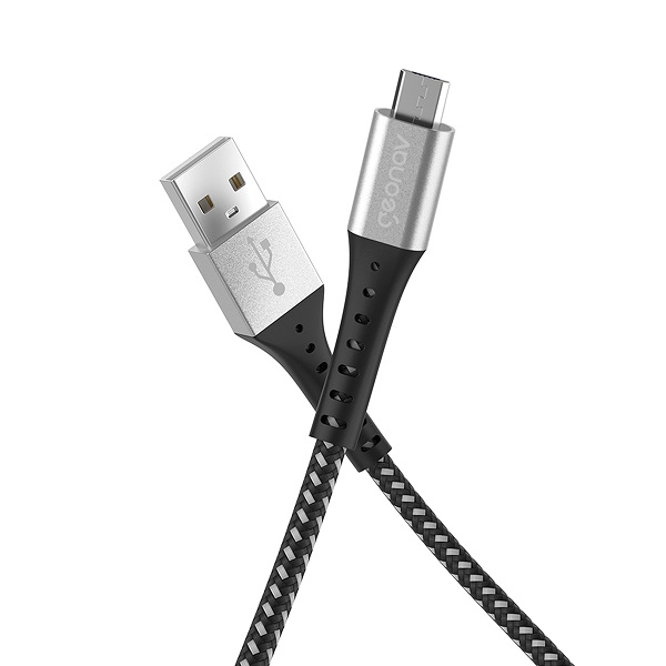 Cabo USB-A para micro USB 1.2 metros nylon trançado ESMIBK Preto 1 UN Geonav