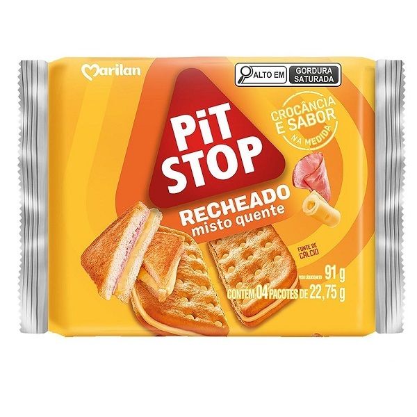 Biscoito Pit Stop Recheado Misto Quente 91G Marilan