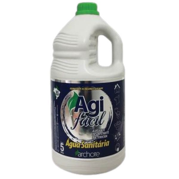 Água Sanitária Cloro Ativo 2,0 à 2,5% 5L 1 UN Agifácil