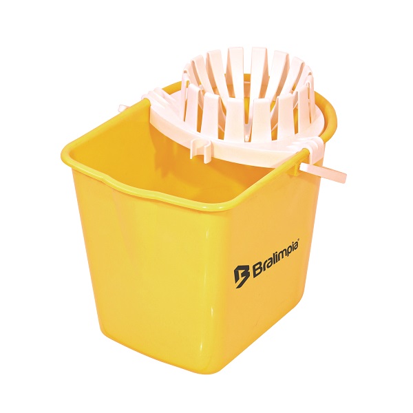 Balde Mopinho com Espremedor Bralimpia 12L Amarelo 1UN