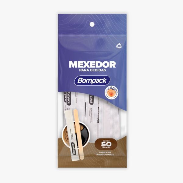 Mexedor de Madeira 11cm 50 UN Bompack