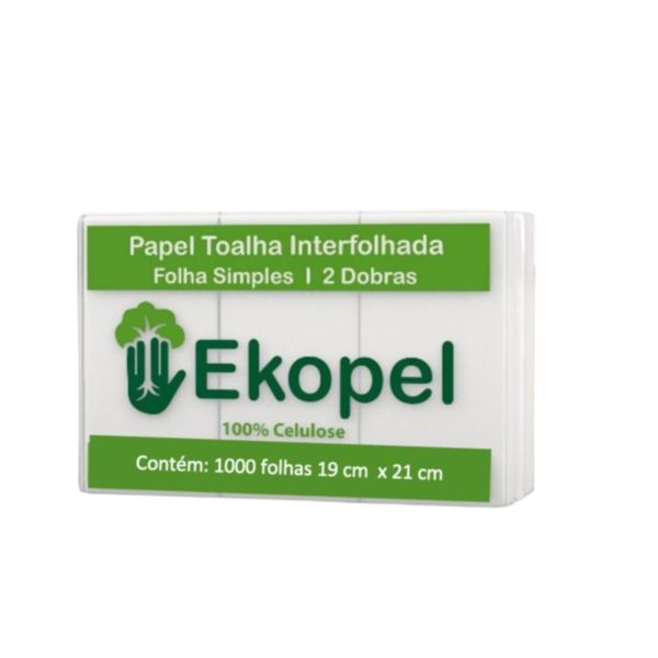 Papel Toalha 2 Dobras 19x21cm PT 1000 FL Ekopel