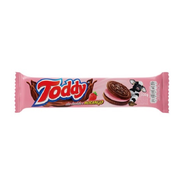 Biscoito Recheado Morango 100g 1 PT Toddy