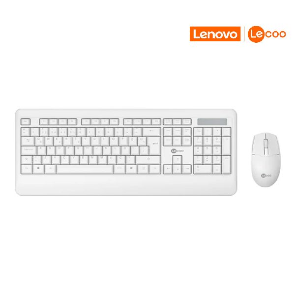 Kit Teclado e Mouse Sem Fio Kw202 Branco Lecoo
