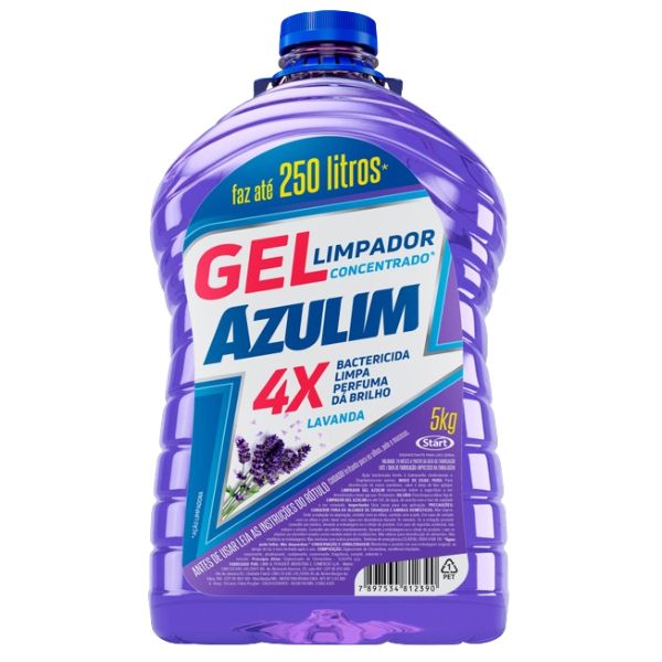 Limpador Desinfetante em Gel Lavanda 5Kg 1 UN Azulim