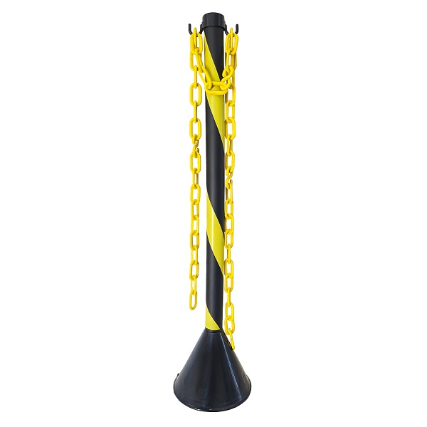 Pedestal Zebrado Desmontado Preto e Amarelo 1 UN Plastcor