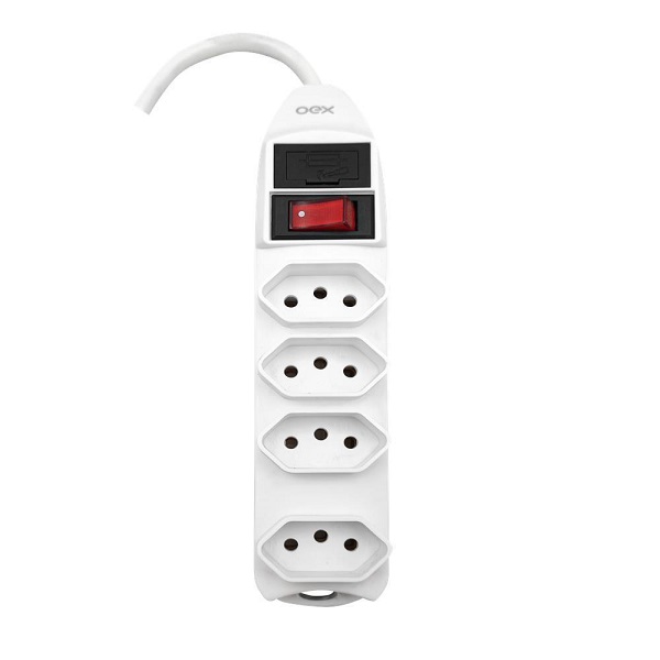 Filtro de Linha 4 Tomadas Bivolt 1,5m Branco 1 UN OEX